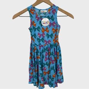 Dot Dot Smile NWT Blue Multicolor Bow Tank Dress Size 3/4